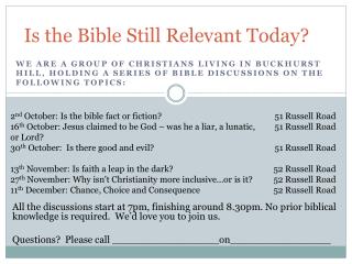 Is the Bible Still Relevant Today?