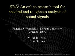 SRA: An online research tool for spectral and roughness analysis of sound signals