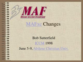 MAFxc Changes