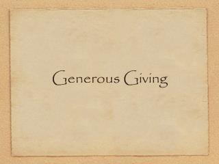 Generous Giving