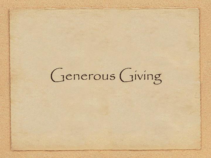 generous giving