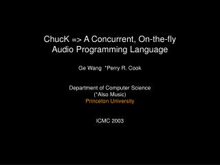 What is ChucK ?