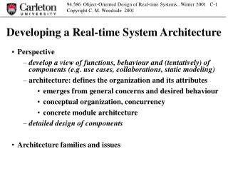 Developing a Real-time System Architecture