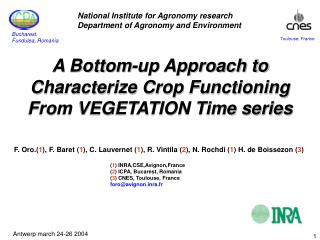 A Bottom-up Approach to Characterize Crop Functioning From VEGETATION Time series