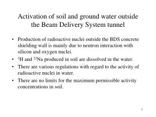 Activation of soil and ground water outside the Beam Delivery System tunnel