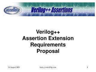 Verilog++ Assertion Extension Requirements Proposal