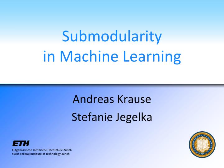 submodularity in machine learning