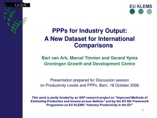 PPPs for Industry Output: A New Dataset for International Comparisons