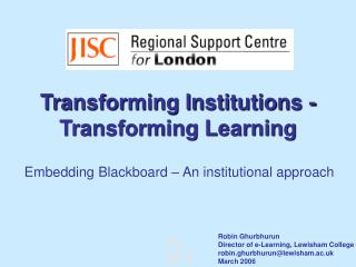 Transforming Institutions - Transforming Learning