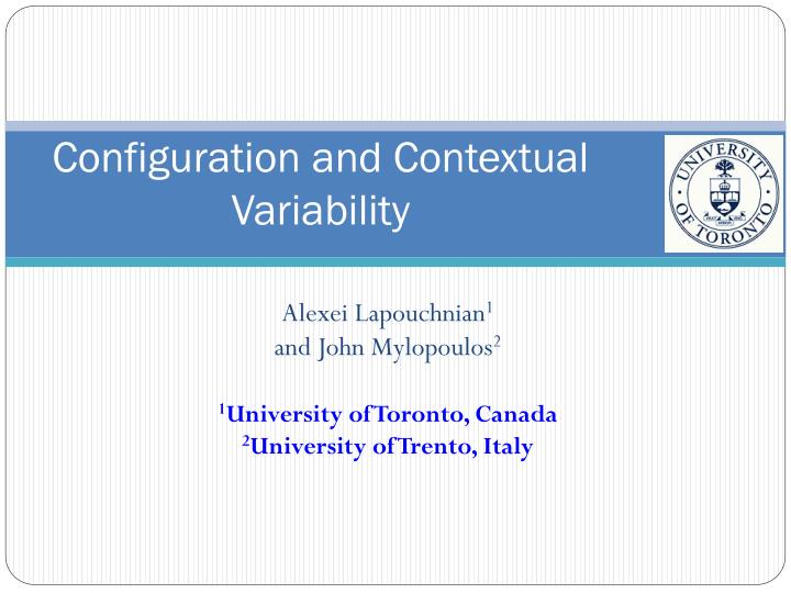 configuration and contextual variability