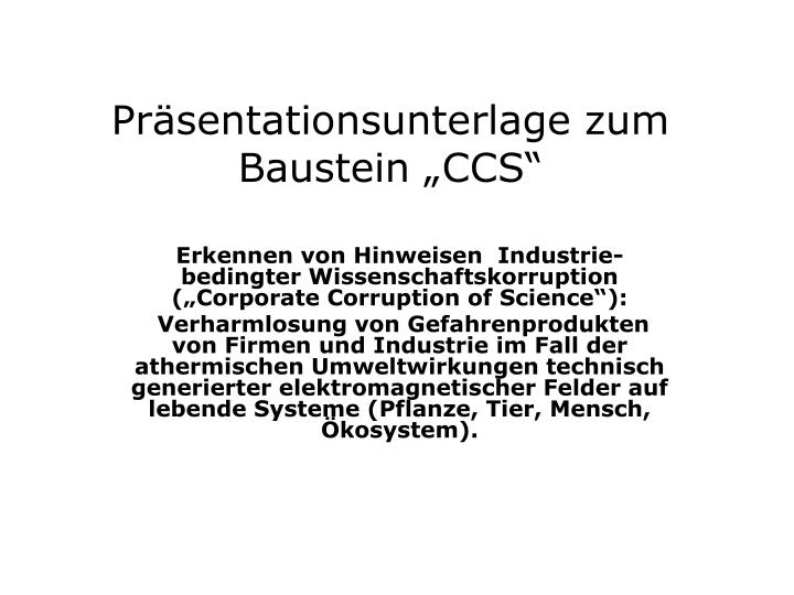 pr sentationsunterlage zum baustein ccs