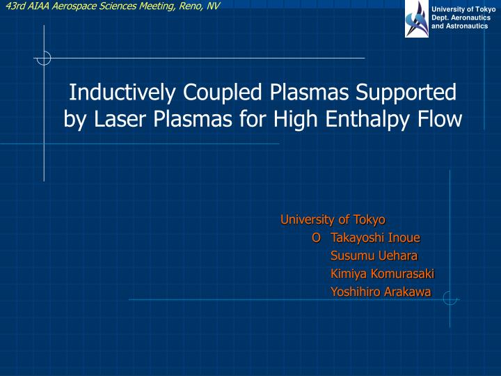 inductively coupled plasmas supported by laser plasmas for high enthalpy flow