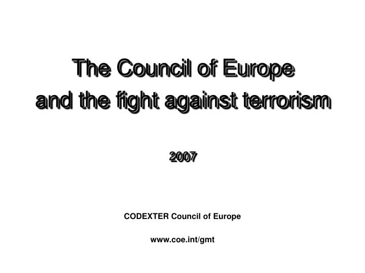 codexter council of europe www coe int gmt