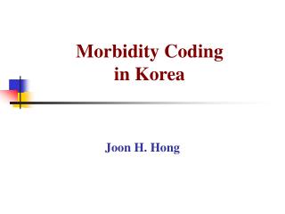 Morbidity Coding in Korea