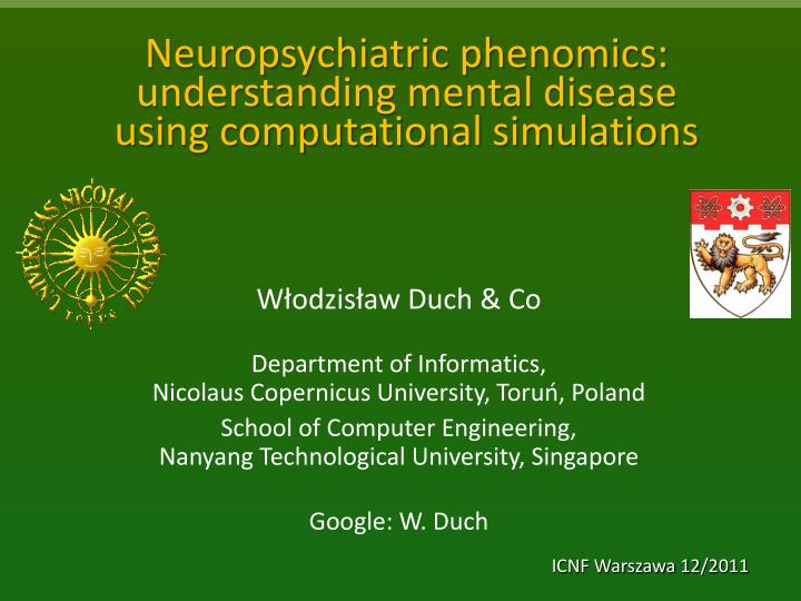neuropsychiatric phenomics understanding mental disease using computational simulations