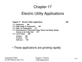 Chapter 17 Electric Utility Applications