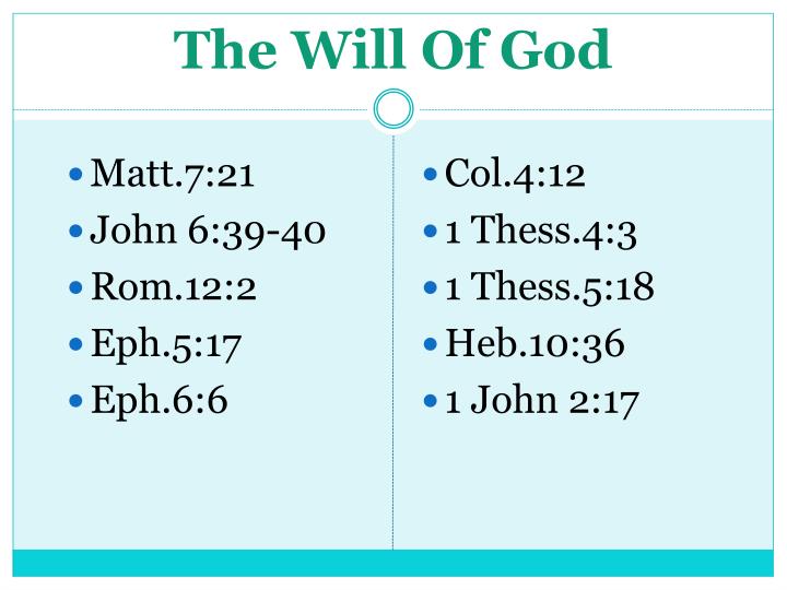 the will of god