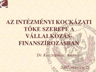 az int zm nyi kock zati t ke szerepe a v llalkoz s finansz roz sban