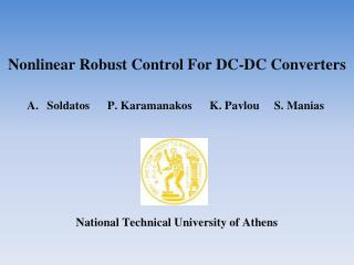 Nonlinear Robust Control For DC-DC Converters