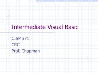 Intermediate Visual Basic