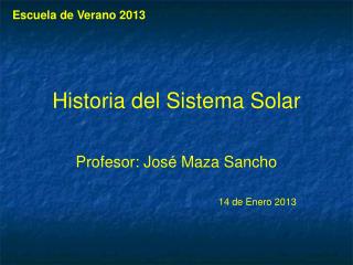 historia del sistema solar