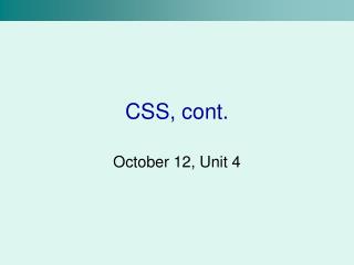 CSS, cont.