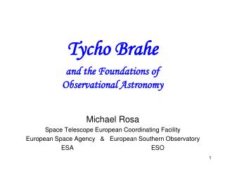 Michael Rosa Space Telescope European Coordinating Facility