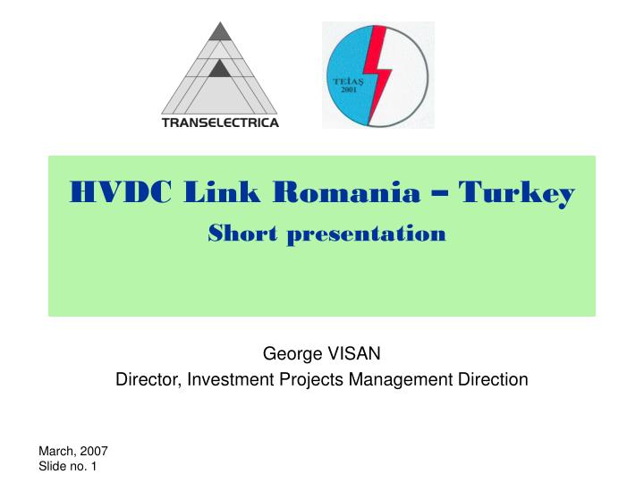 hvdc link romania turkey short presentation