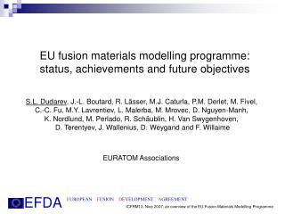 EU fusion materials modelling programme: status, achievements and future objectives