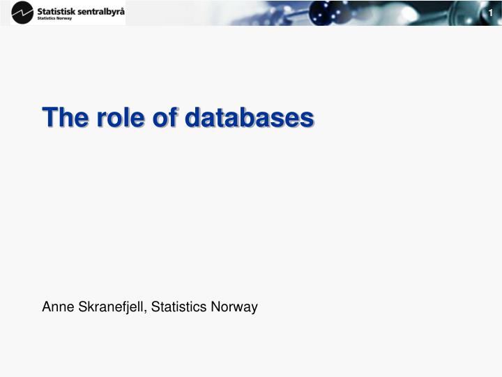 the role of databases