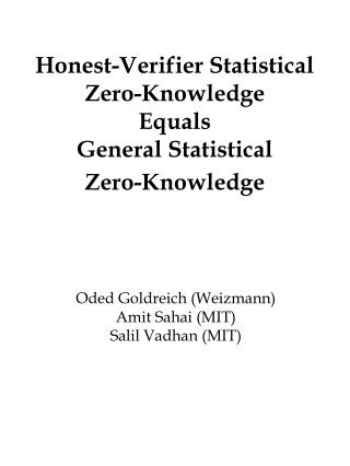 Honest-Verifier Statistical Zero-Knowledge Equals General Statistical Zero-Knowledge