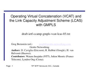 Operating Virtual Concatenation (VCAT) and the Link Capacity Adjustment Scheme (LCAS) with GMPLS
