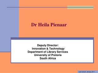 Dr Heila Pienaar