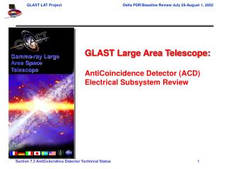 GLAST Large Area Telescope: AntiCoincidence Detector (ACD) Electrical Subsystem Review