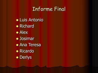 informe final