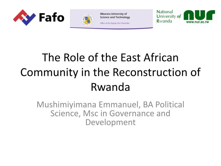 the role of the east african community in the reconstruction of rwanda