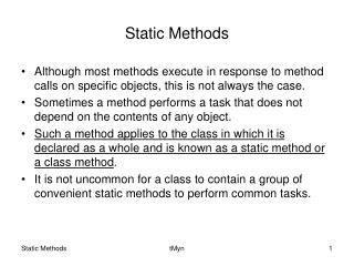 Static Methods