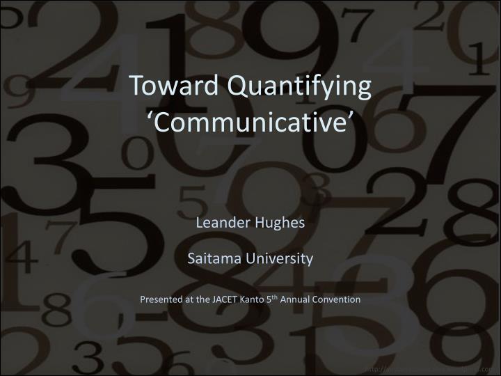 toward quantifying communicative