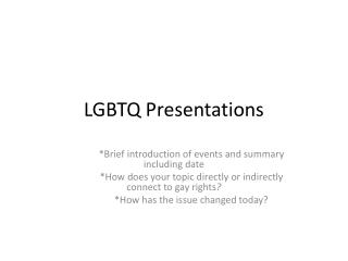 LGBTQ Presentations