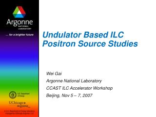 Undulator Based ILC Positron Source Studies