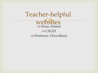 Teacher-helpful websites
