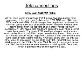 Teleconnections