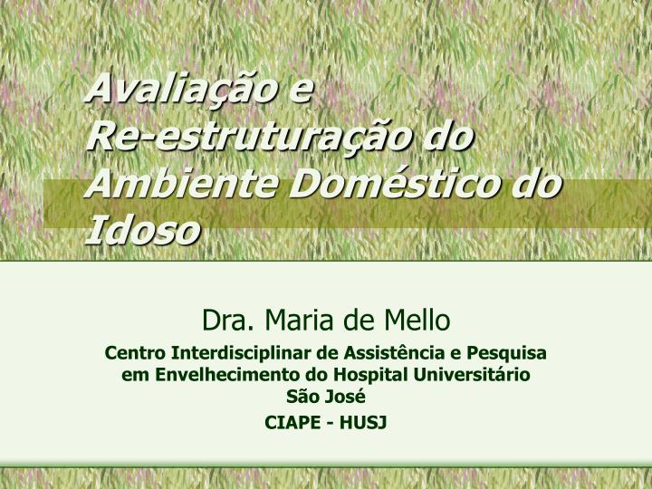 avalia o e re estrutura o do ambiente dom stico do idoso