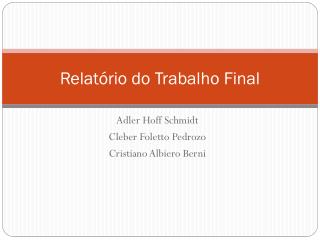 relat rio do trabalho final