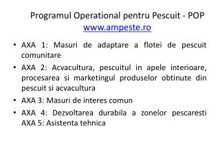 programul operational pentru pescuit pop www ampeste ro