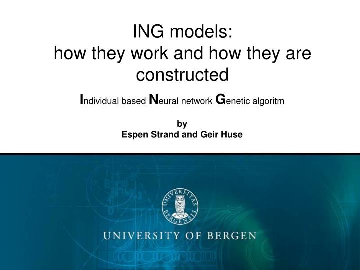 ing models how they work and how they are constructed