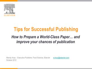 Tips for Successful Publishing