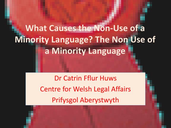 what causes the non use of a minority language the non use of a minority language