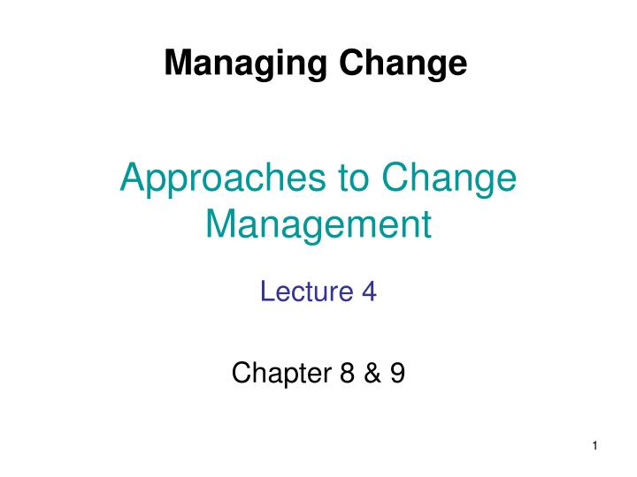 approaches to change management
