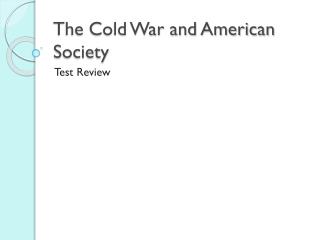 The Cold War and American Society